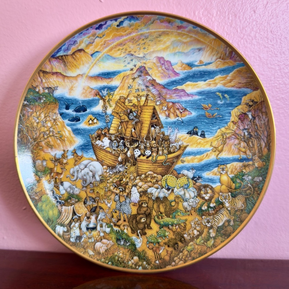 Franklin Mint Two By Two Bill Bell Noah’s Ark Collector Plate 1991